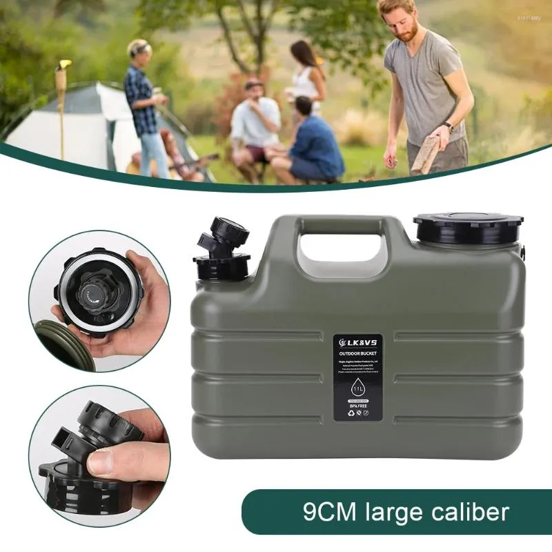 Bouteilles d'eau 3 gallons contenant BPA Puche de camping portable libre avec réservoir de rangement Spigot pour urgence de randonnée