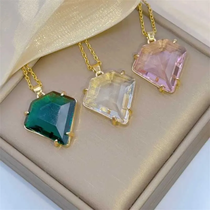 Halsketten mit Anhänger, modisch, exquisites Edelstein-Design, Halskette, klassisch, schöner Kristall, edler Schmuck, Edelstahl_voghion.com