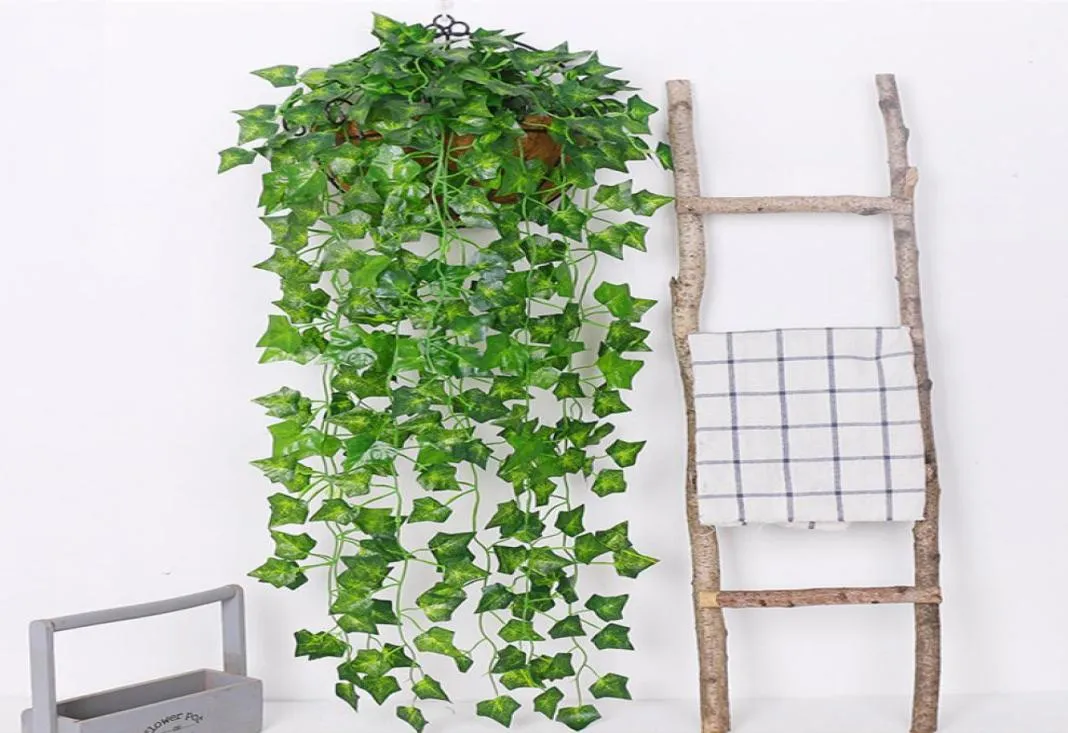 Plastic Scindapsus Artificial Ivy Flower Garland Vine Fake Scindapsus Hanging Plants for Home Garden Decor 4pcs Lot2694277