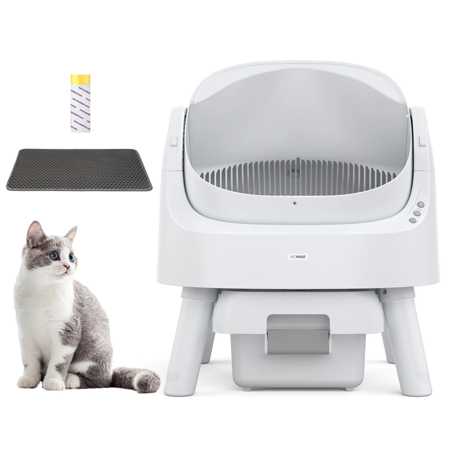 Petpivot Hot Selling Open Top Design Self Cleaning Cat Litter Box
