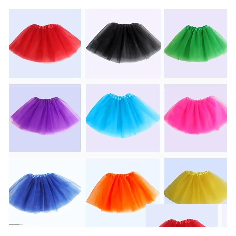 Etekler 14 renk en kaliteli şeker renkli çocuklar Tutus etek dans elbiseleri yumuşak tutu elbise bale 3layers çocuk pettiskirt kıyafetleri 10p oTr9m