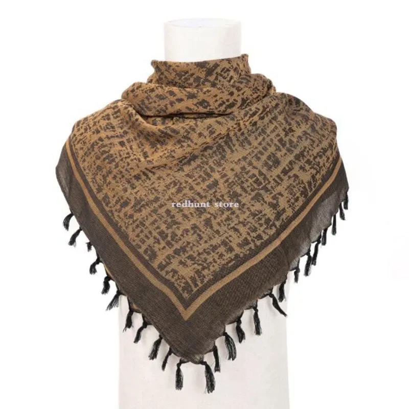 Écharbes 110 cm Military Shemagh Tactical Desert 100% coton keffiyeh écharpe enveloppe keffiyeh couche de tête écharpe arabe pour les hommes