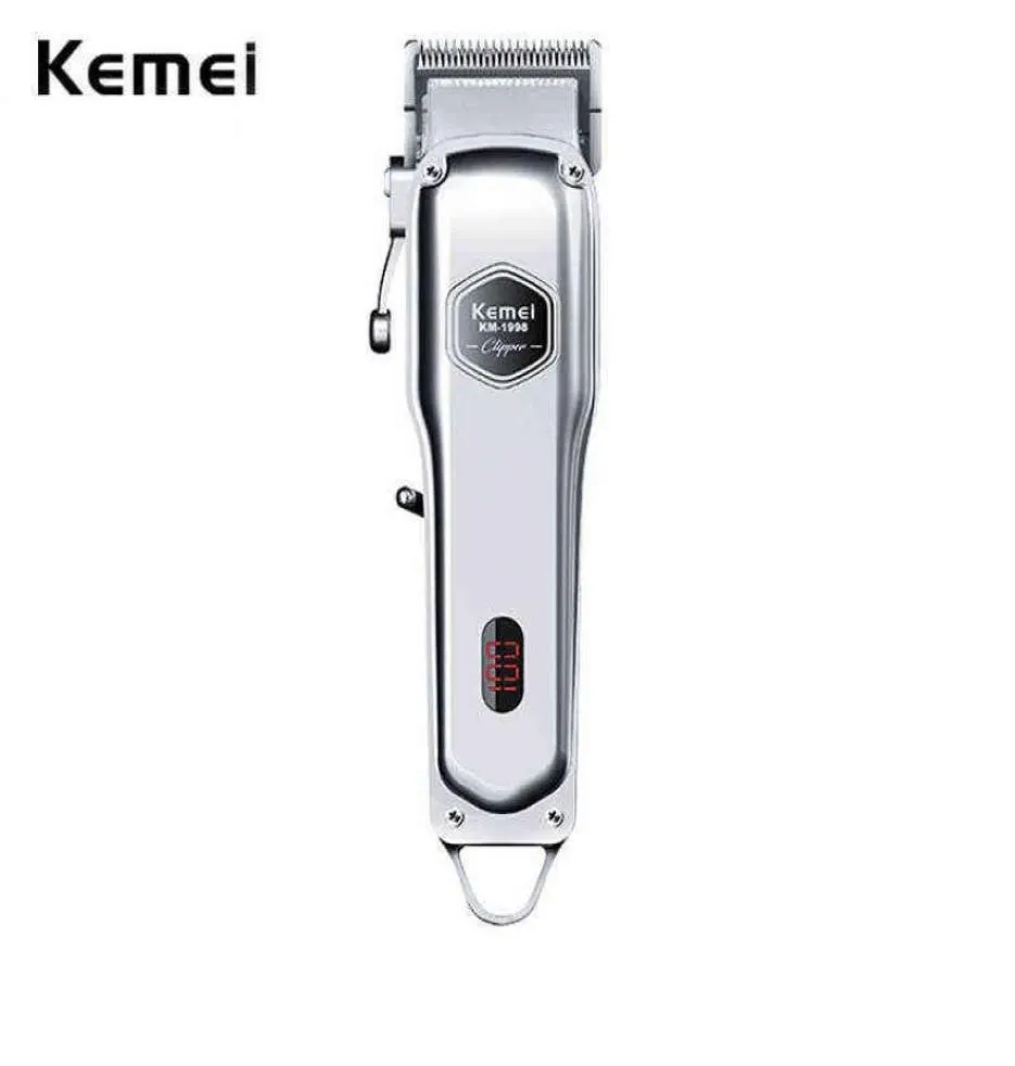 Kemei KM1998 Professional Premium Hair Clipper Men Proバージョン2000MAHバッテリースーパーライトスーパーストロングスーパークワイエットバーバーショップH4134534