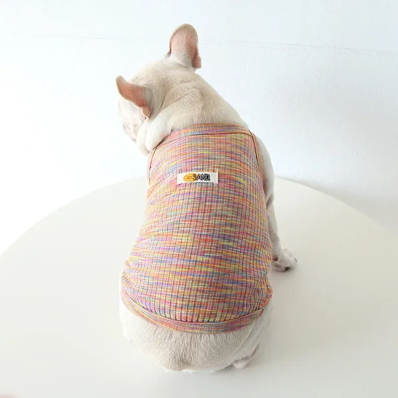 Kamizelki buldog kolorowy druk kamizek gruby ubrania psów najnowszy projekt mody w stylu mody dwoje stóp kamizelki dla psów Zapasy dla zwierząt domowych