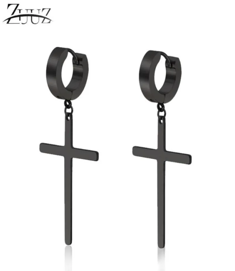 Bijoux en acier inoxydable Bricos charme kpop boucle boucles d'oreilles noires petites cerceaux perçants longs cadeaux pour hommes Huggie2403078