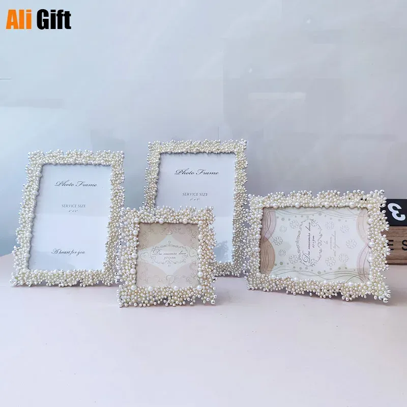Frame Highend Photo Frame Setting Table 3 Inch 5 Inch 6 Inch 7 Inch Pearl Metal Setting Table Exquisite Wedding Photos Light Luxury