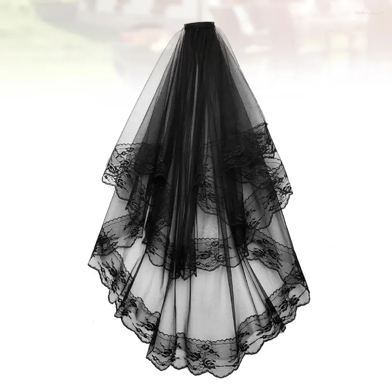 Bridal Veils Hair Plack Bride Got Ubrania Bachelorette Party Costume Black Veil for Pography