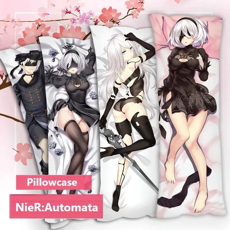 Kudde Nier: Automata Anime Body Pillow Cover Yorha No.9 Dakimakura Case 2B A2 9s Hug Body Pillow Case Cover Otaku Gift 150x50