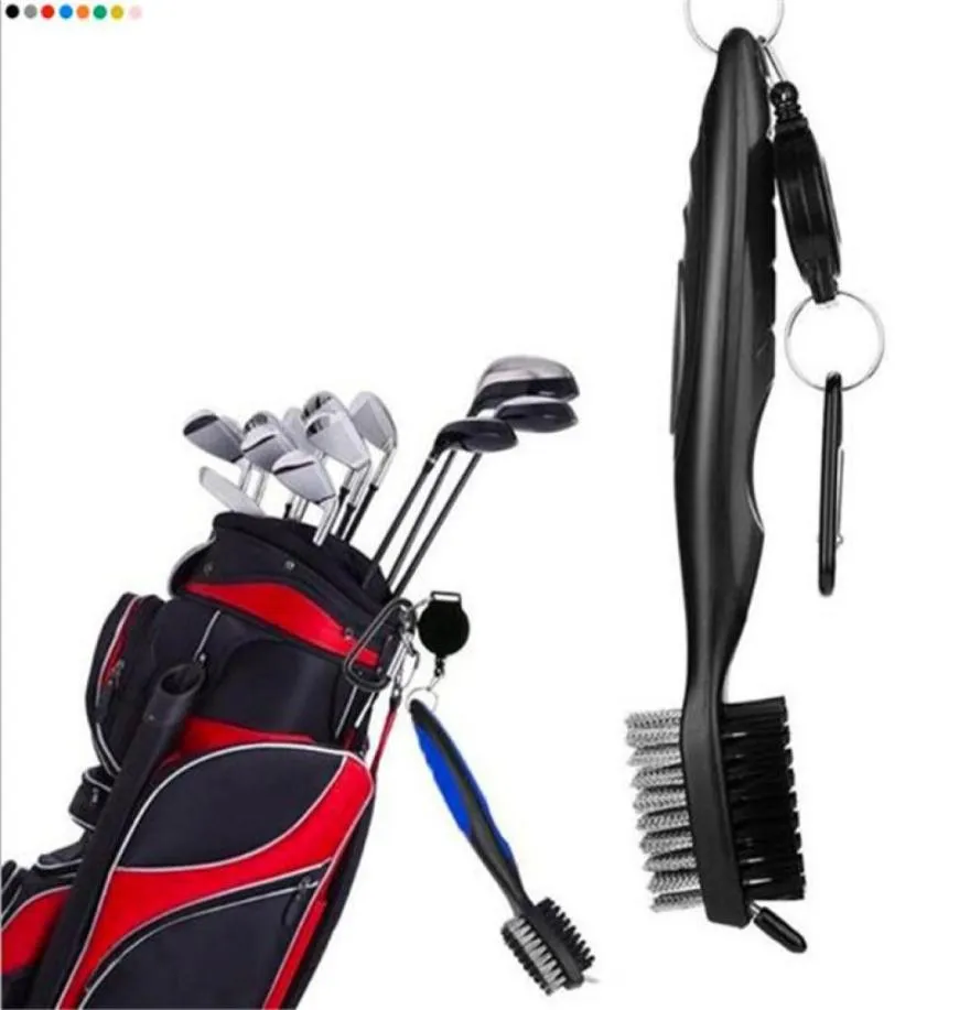 100pcs 8 colori Golf Club Head Groove Pasteller con zipline retrattile e utensili per la pulizia del carabinatore in alluminio72221890