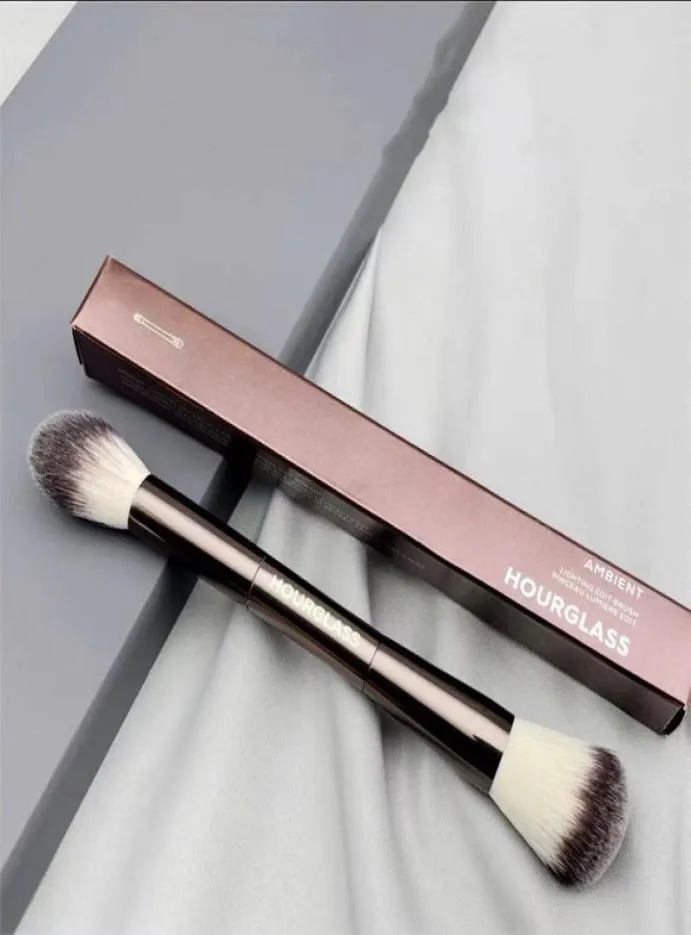 Hourglass Ambient Lighting Edit Makeup Brush Boxed Double Ended Multifunktionell ansikte Bronzer Highlighter Blush Powder Cosmetic BR3520678