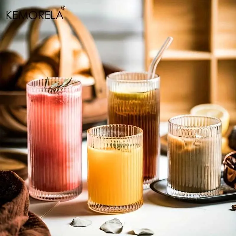 Tumblers tazza di vetro tazza ad alto borosilicato tazza di latte resistente al calore a tazza per bevande fredde per bevande acqua per il succo di birra per latte vino whisky h240425