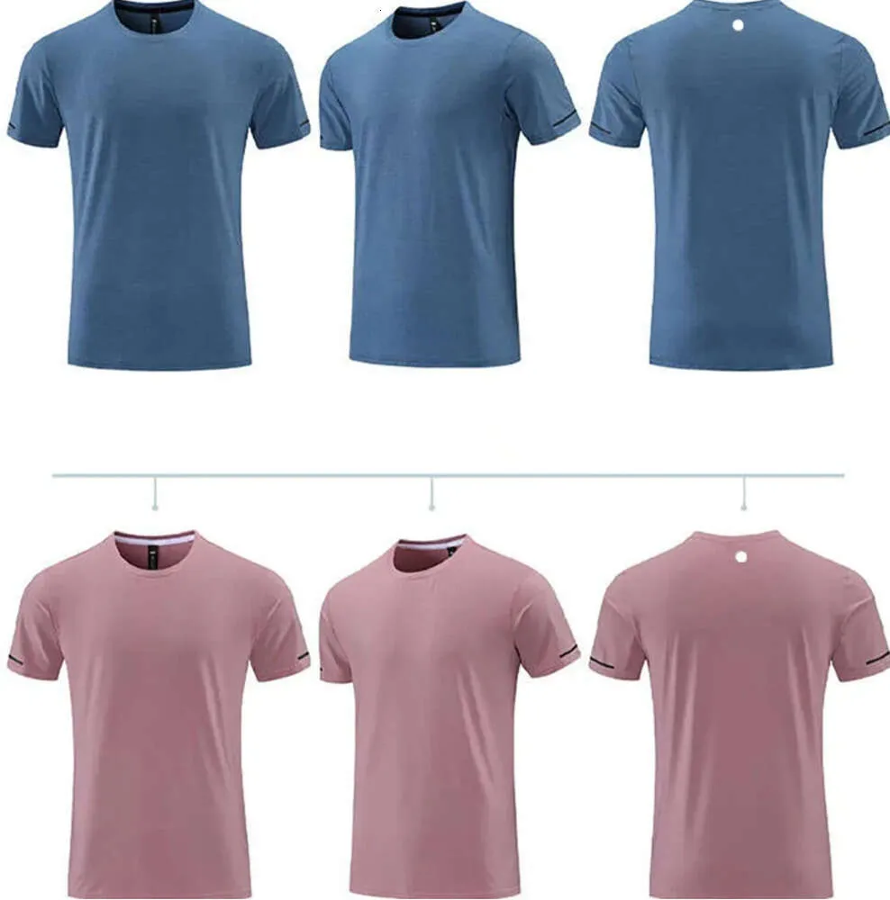 LU LU L -R661 Men Yoga Outfit Gym T shirt Exercise & Fitness Wear Sportwear Trainning Basketball Running Ice Silk Shirts Outdoor Tops Short Sleeve Elastic Breathable 908