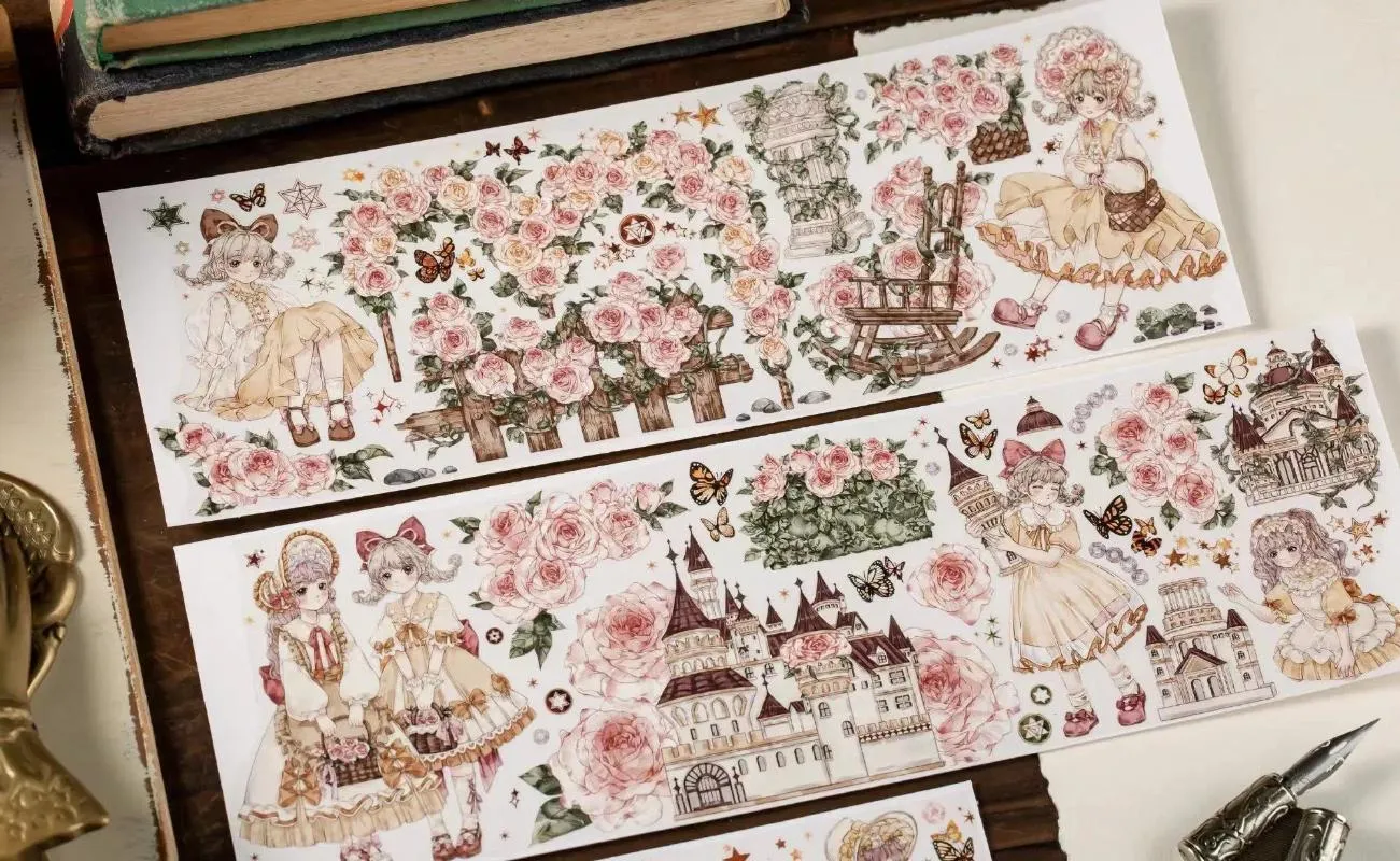 Gift Wrap Mooka Studio Vintage Story of Rose Manor Girl Washi Pet Taśma dla karty Making DIY Scrapbooking Dekoracyjna naklejka