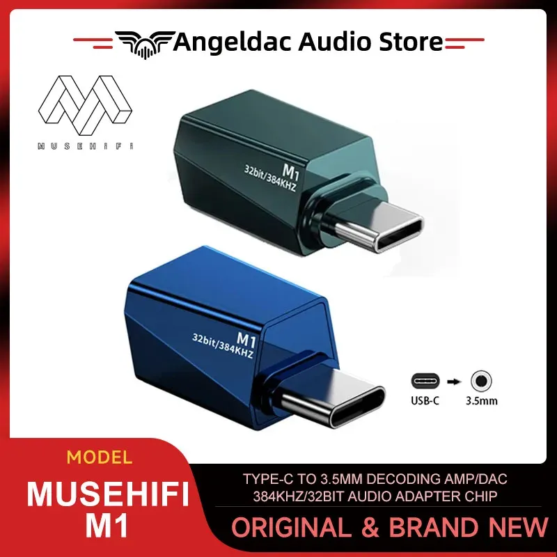 Convertisseur Musehifi M1 Typec en AMP de décodage de 3,5 mm / DAC 384KHz / 32 bits puce d'adaptateur audio s'appliquent à 7Hz intemporel Dioko S12 ATOM2