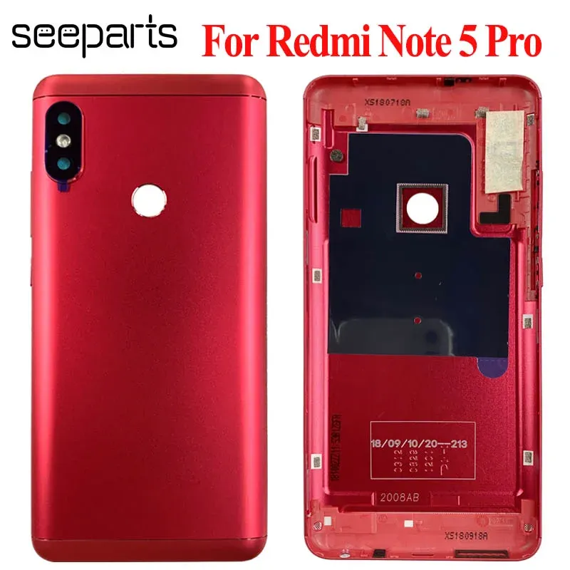 Frames Rear Housing For Xiaomi Redmi Note 5 Pro Battery Back Cover Replacement Parts Note5 Pro Back Cover With Lens Buttons