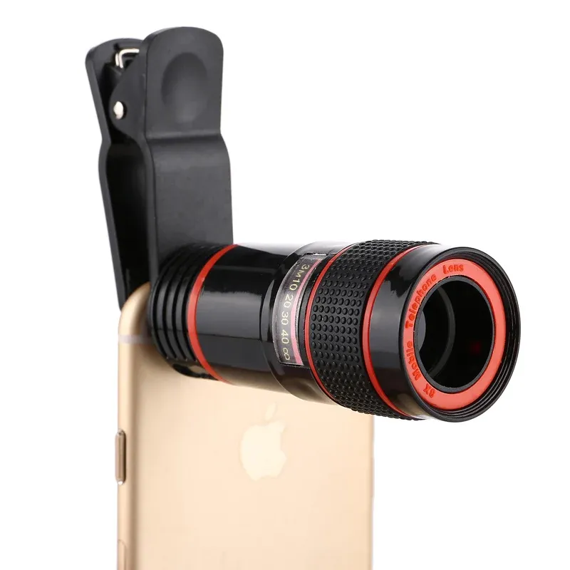 レンズPERAK 8X 12X Zoom Telloto Lens for iPhone 6s Plus For 5s Se Samsung Huawei Xiaomi Lgスマートフォンカメラレンズユニバーサルクリップホルダー