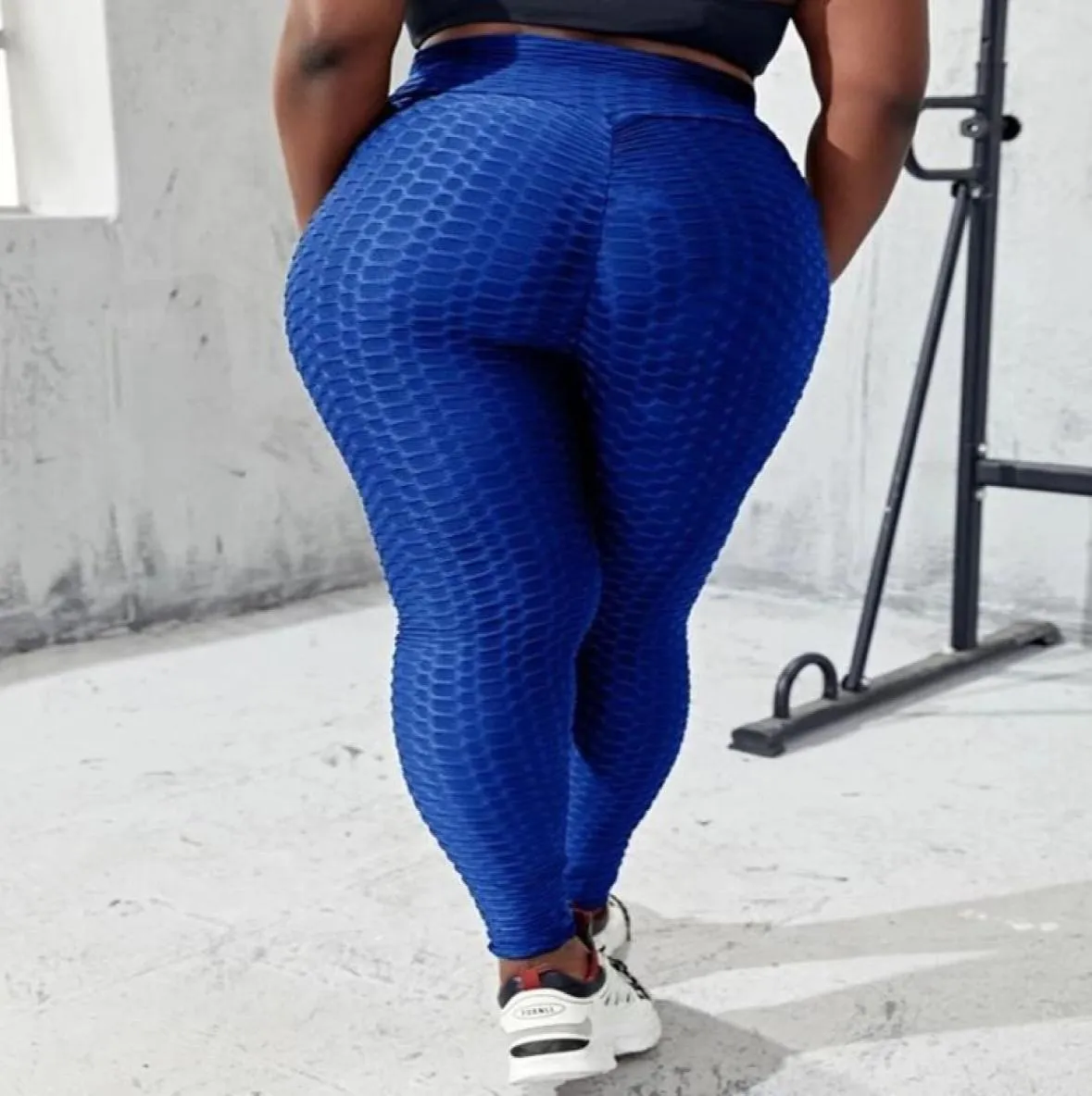 PS Dimensioni di leggings sportivi a banda larga con tasca da tasca per il telefono pantaloni da yoga da yoga elastico ad alta vita esercizio atletico fitnesssoccer jers3518303