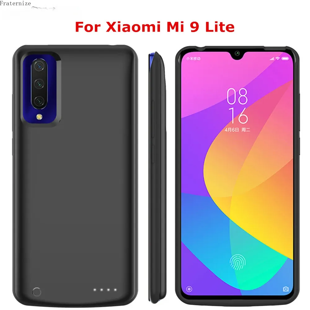 Fall 6800mAh Externt batterifodral för Xiaomi Mi 9 Lite Power Bank Cover Portable Powerbank för Xiaomi 9 Lite Battery Charger Case