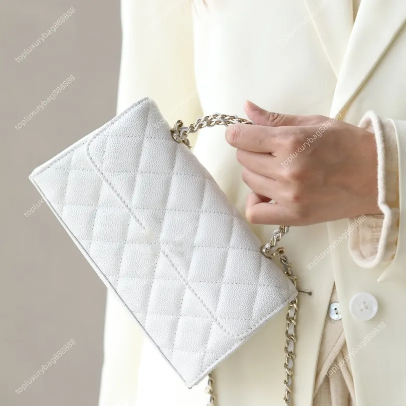 Mini Flap Crossbody Bag, Genuine Leather Chain Shoulder Bag