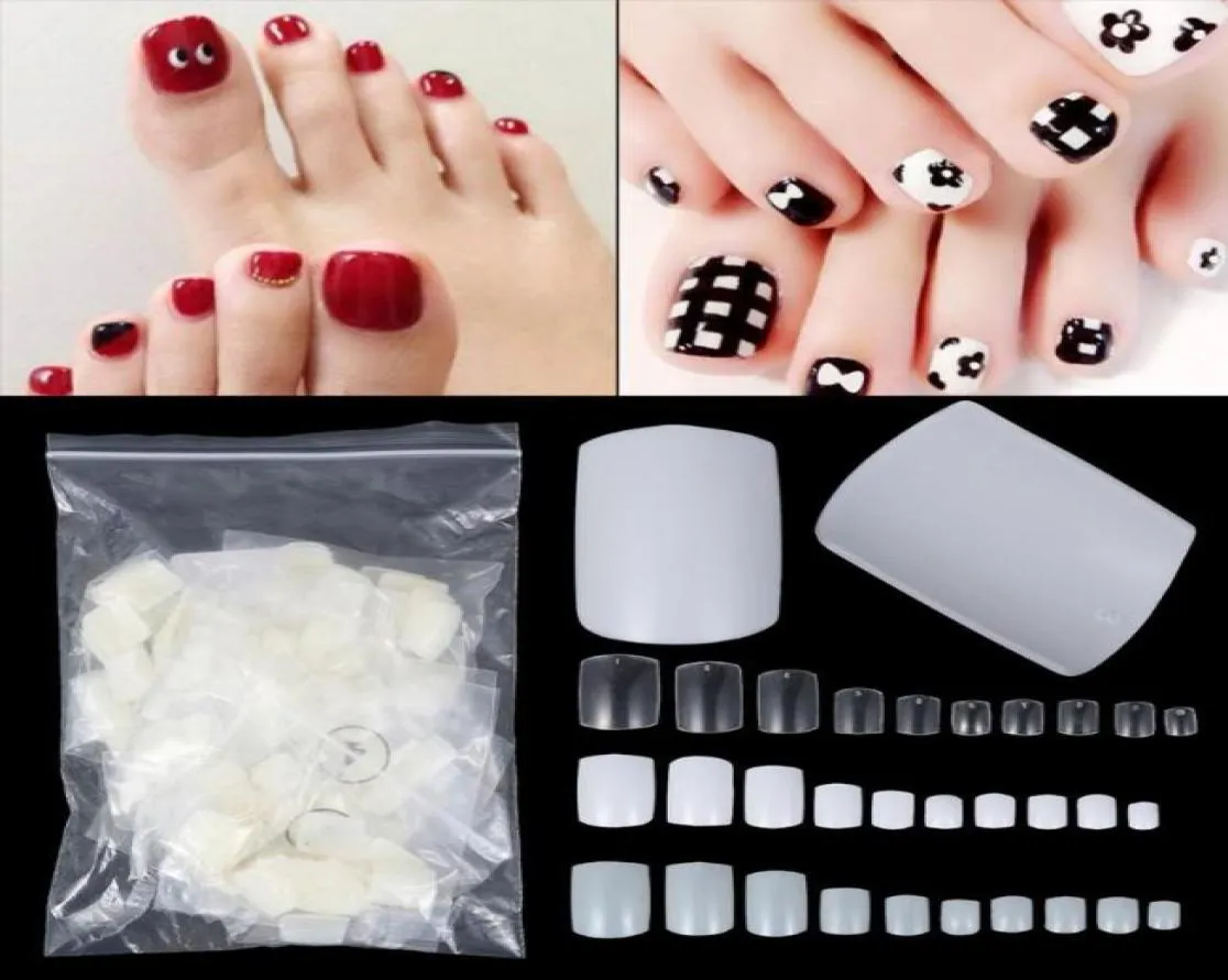 False Nails 500pcsbag Toe Tips French Foot Acrylic Artificial Fake Full Cover Manicure Tools Professional Nail Decor5047962