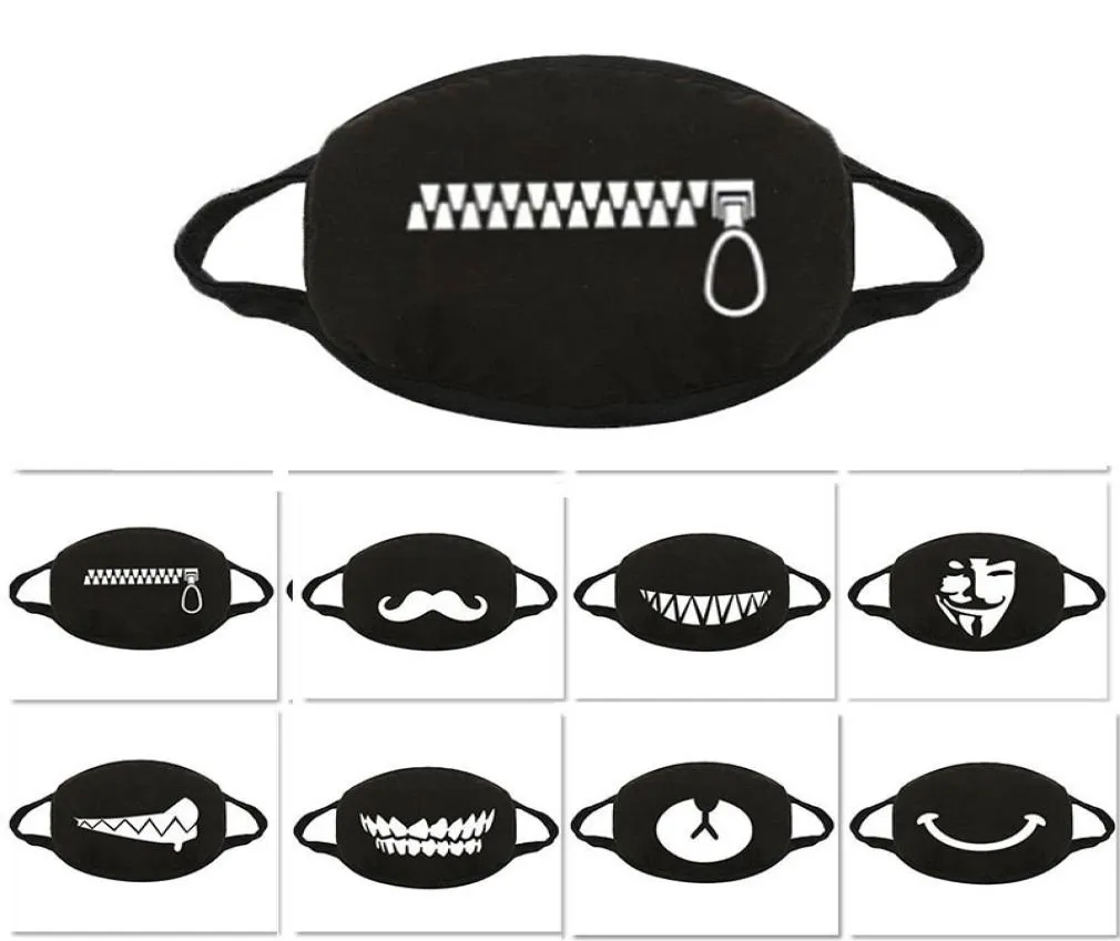 DHL Fashion Party Anime Designer Face Mask Vuxen Fun Fancy Dress Washable Mouth Muffle Tooth Tooth Mask återanvändbar damm varm vindtät cot1415123