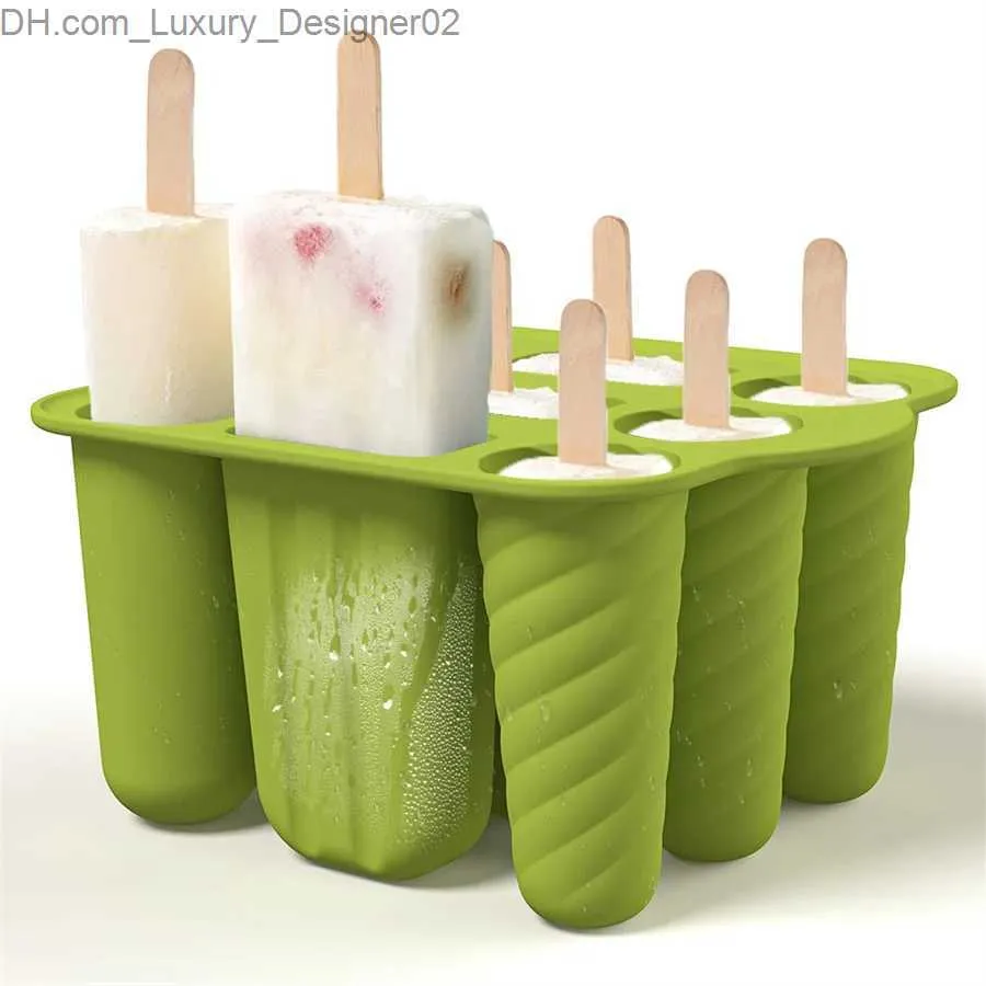 Strumenti per gelati per bambini Silicone Gioppico stampo 9 pezzi BPA - Senza coperchio fatti fatti fatti a mano riutilizzabile facile da rilasciare cucina cucina cupsicle cremosa strumento Q240425