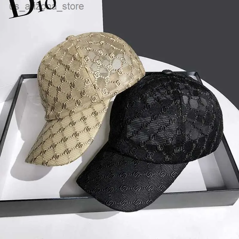 Ball Caps Spring Mesh Womens Baseball Hat Summer Outdoor Breathable Sun Vision Design Luxury Design Brand Hat Hip Hop Casual Hop Q240425