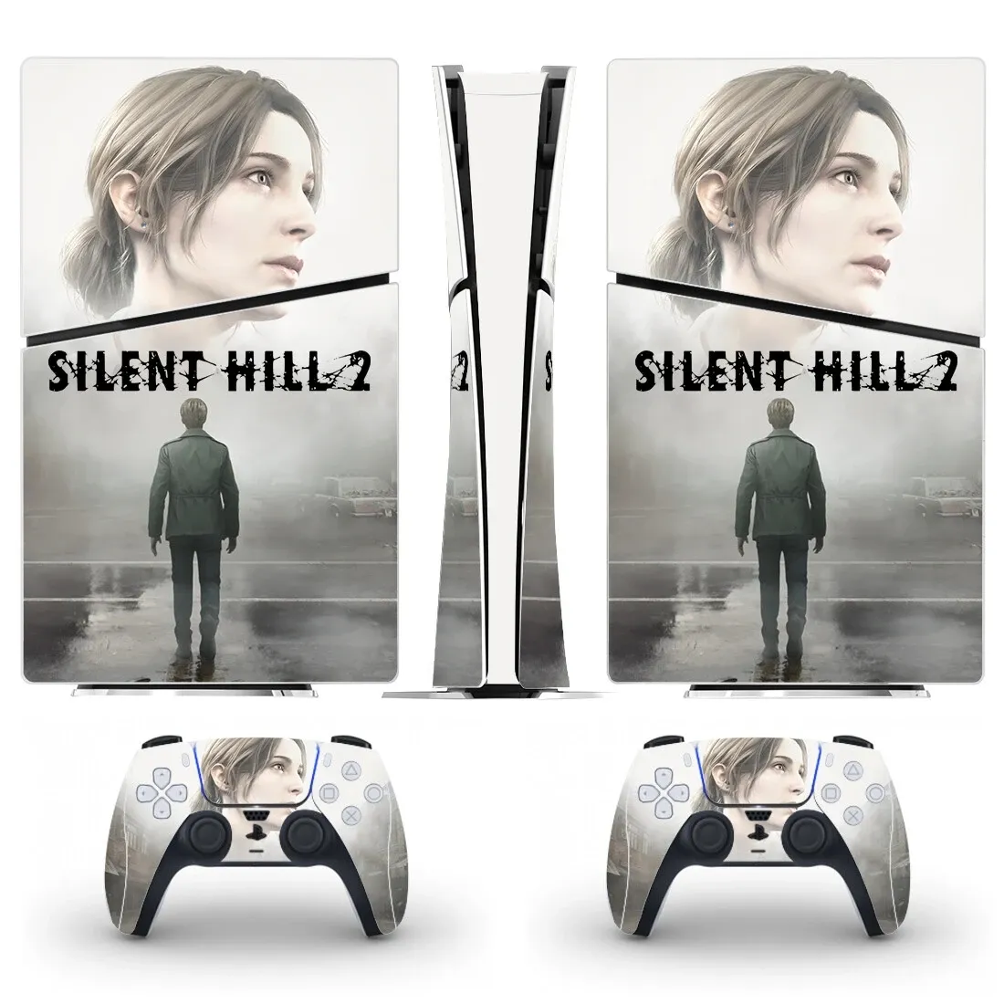 Наклейки Silent Hill 2 PS5 Slim Digital Skin Sticker Cover для консоли и 2 контроллера Новый PS5 Slim Skin Vinyl