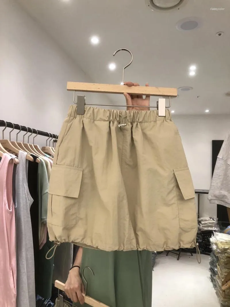 Gonne gkyoCq Summer Women Skirt Fashion String coreano String High Waist A Line Mini Dongdaemun Abbigliamento femminile 2024