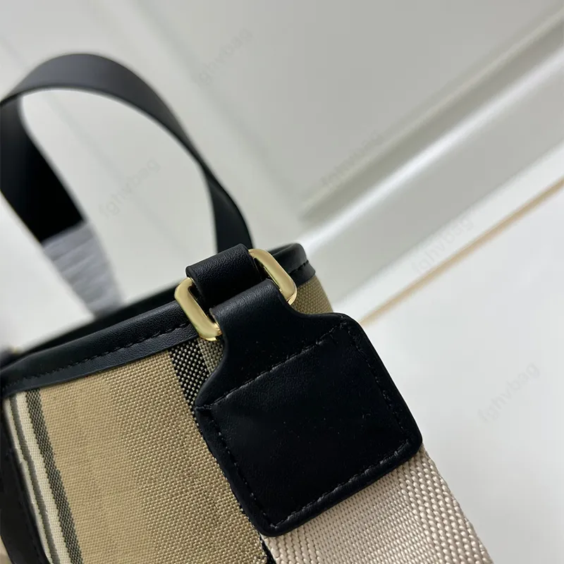 Canvas designer bags Striped tote bag Luxury women's bags High quality leather handle handbag Summer fashion crossbody bag shoulder bag 24 mini shopping bags