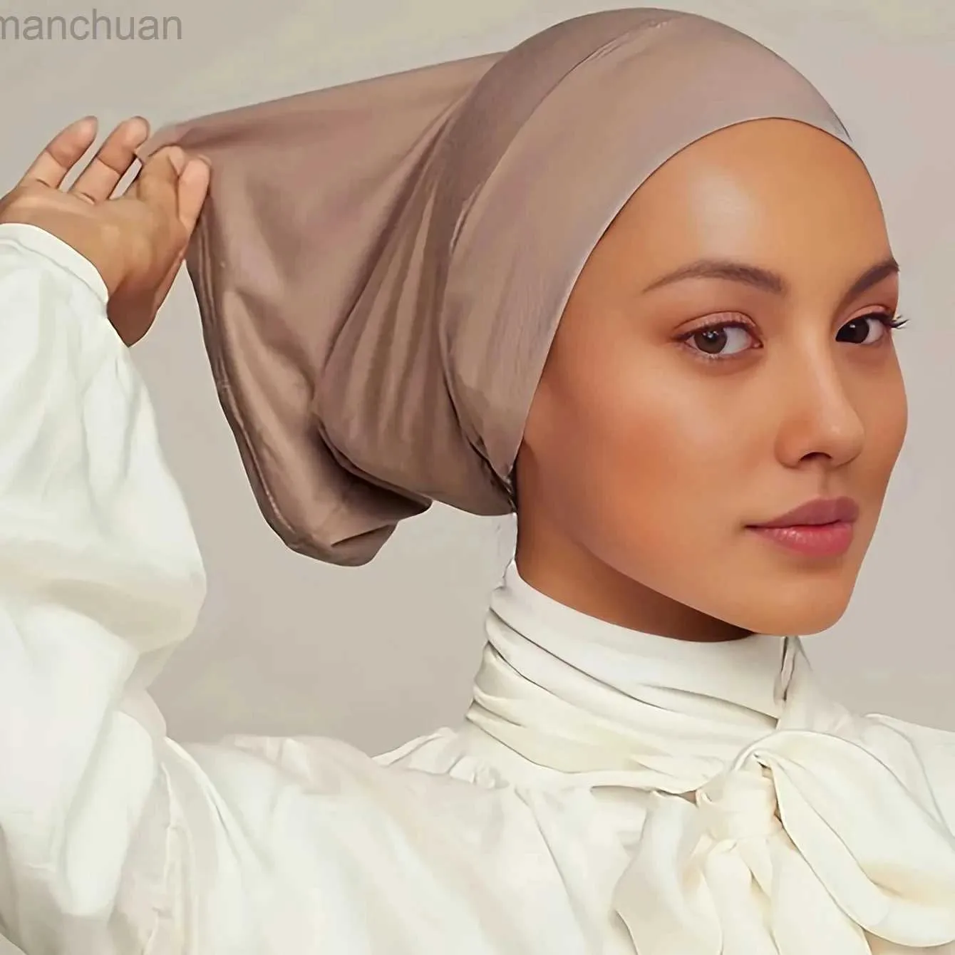 Hijabs New Muslim Ninja Hijab Inners Cap Stretchable Jersey Cotton Tube Cap Headband Shawl 바닥 여성 Headscarf Bonnet Islamic Turban D240425