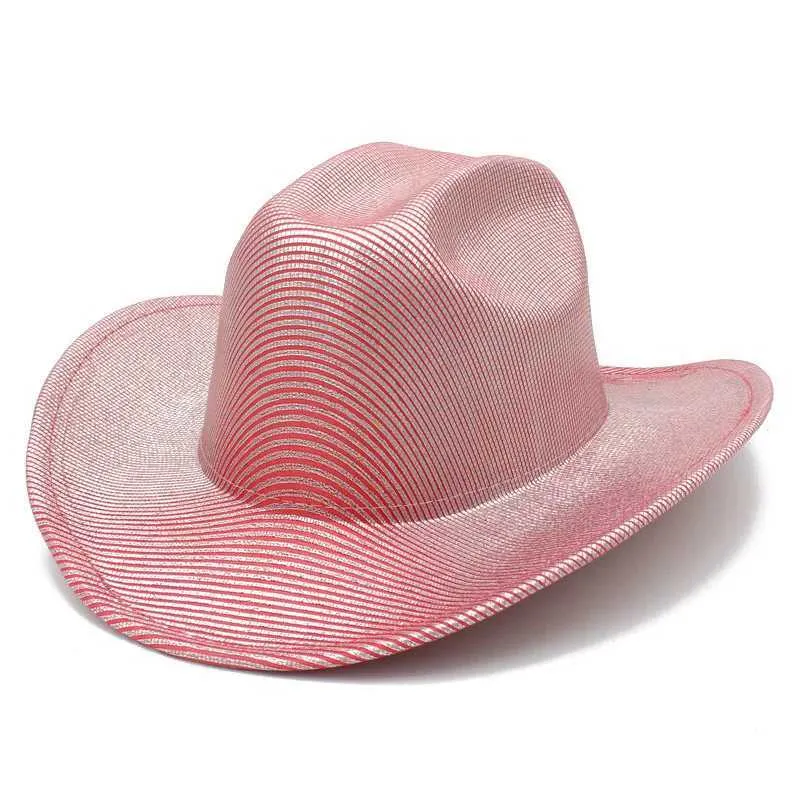 Chapéus de aba larga Chapéus de balde Partido mágico Disco Cowboy Hat Moda Fosphor Halloween Western Cowboy Hat Party Prom Premium Top Hat Fest Party Hats Sombrero Y240425