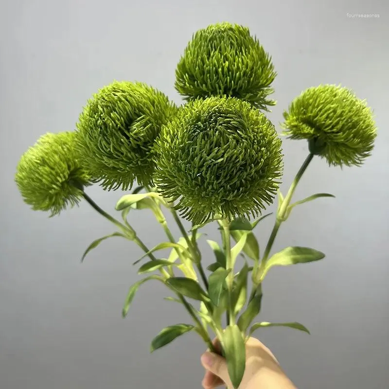 Dekorativa blommor Modern Heminredning Simulering Växter Mjukt lim Caryophyllum Hairball Artificial Green Plant Bedroom Decoration