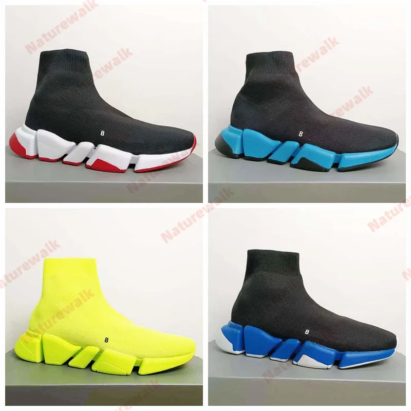 Sapatos de grife meias tênis de corrida plataforma masculina mulher speed de tricô brilhante 2.0 1.0 tênis de tênis de tênis de tênis