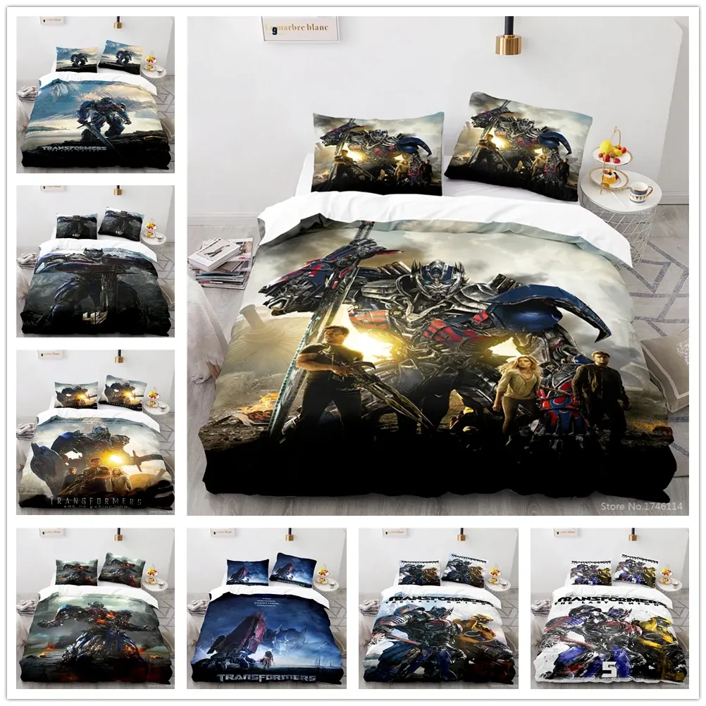 Sets Transformers Movie 3D Gedrukte dekbed omslag / dekbedovertrek Set Twin Full Queen King Size Bedding Set Bed Linten Beddengoed Cadeau