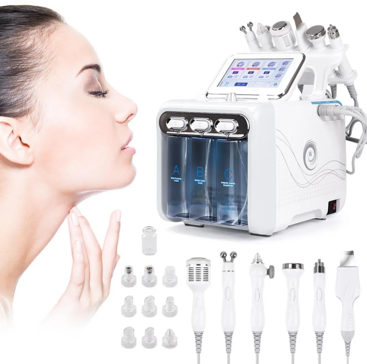 6 In 1 Water Oxygen Jet Aqua Peeling Hydra Beauty Facial Skin Deep Cleansing Machine Professional Hydro Dermabrasion SPA Salon6919599