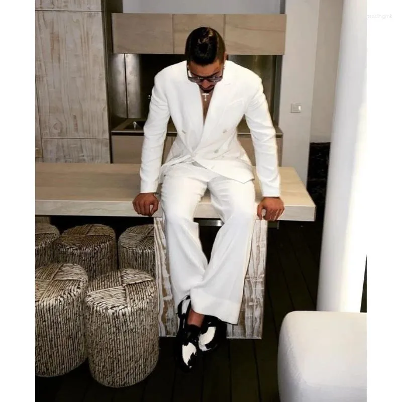 Co Ord White Blazer Sets Double Breasted Blazer White Trousers And