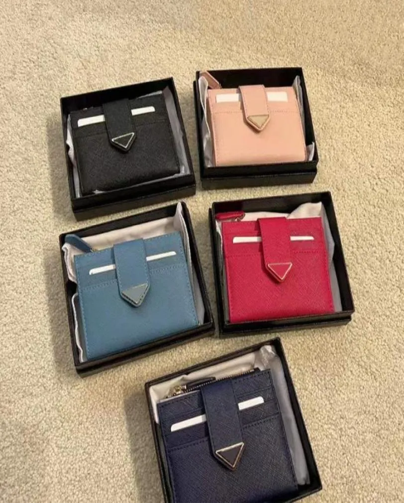 designer plånbok minikorthållare kvinna herr plånböcker lyx pursar myntväska triangel äkta läder söta modehållare top3863599