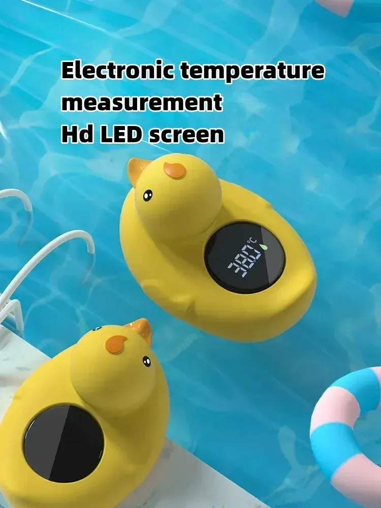 Product Little Yellow Duck Thermometer Baby Bathtub Shower Water Thermometer Baby Safe Temperature Sensor Floating Waterproof Baby