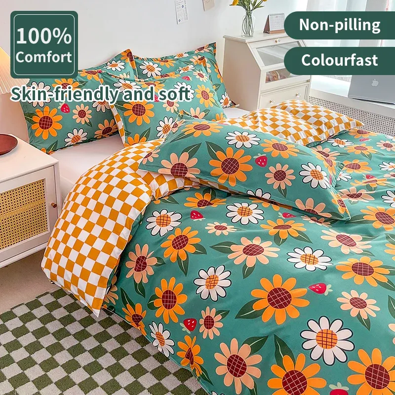 Conjunto de roupas de cama de flores europeias, conjunto de capa de edredão 200x200, capa de cama nórdica 150, tamanho de rei da rainha completa, 1 tampa de edredão, 2 travesseiros