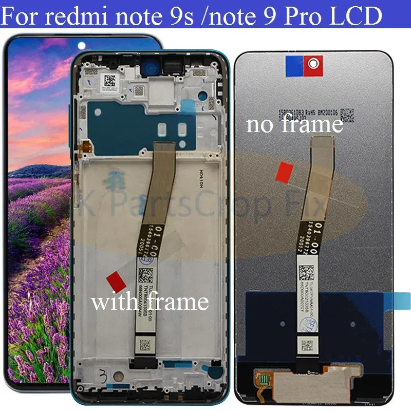 Pantallas originales 6.67 "LCD para Xiaomi Redmi Note 9 PROPITOR LCD Pantalla Digitizer Touch para Xiaomi Redmi Note 9S Reemplazo de pantalla LCD