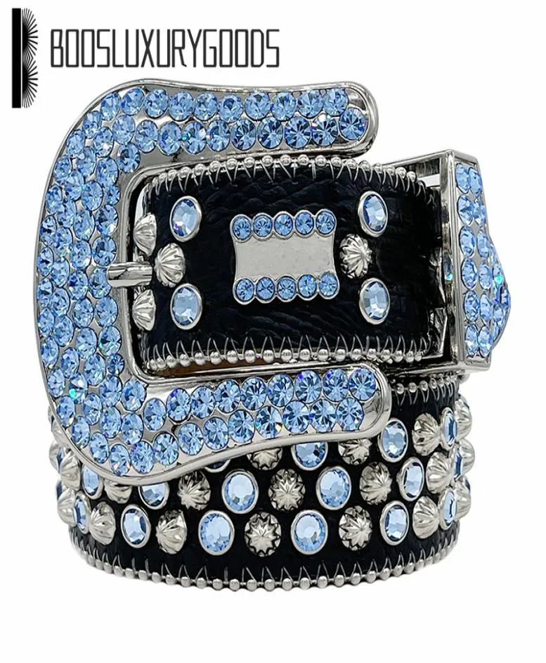 2022 Designer Belt Simon Belts for Men Women Shiny diamond belt Black on Black Blue white multicolour9632593