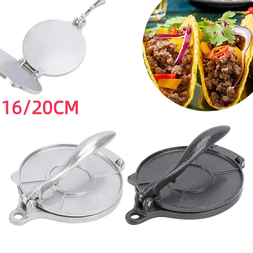 Majs tortillor pressande verktyg aluminiumlegering manuell dumpling hudtillverkare verktyg långt hanterar anti-rost för hemkök matlagning 240422