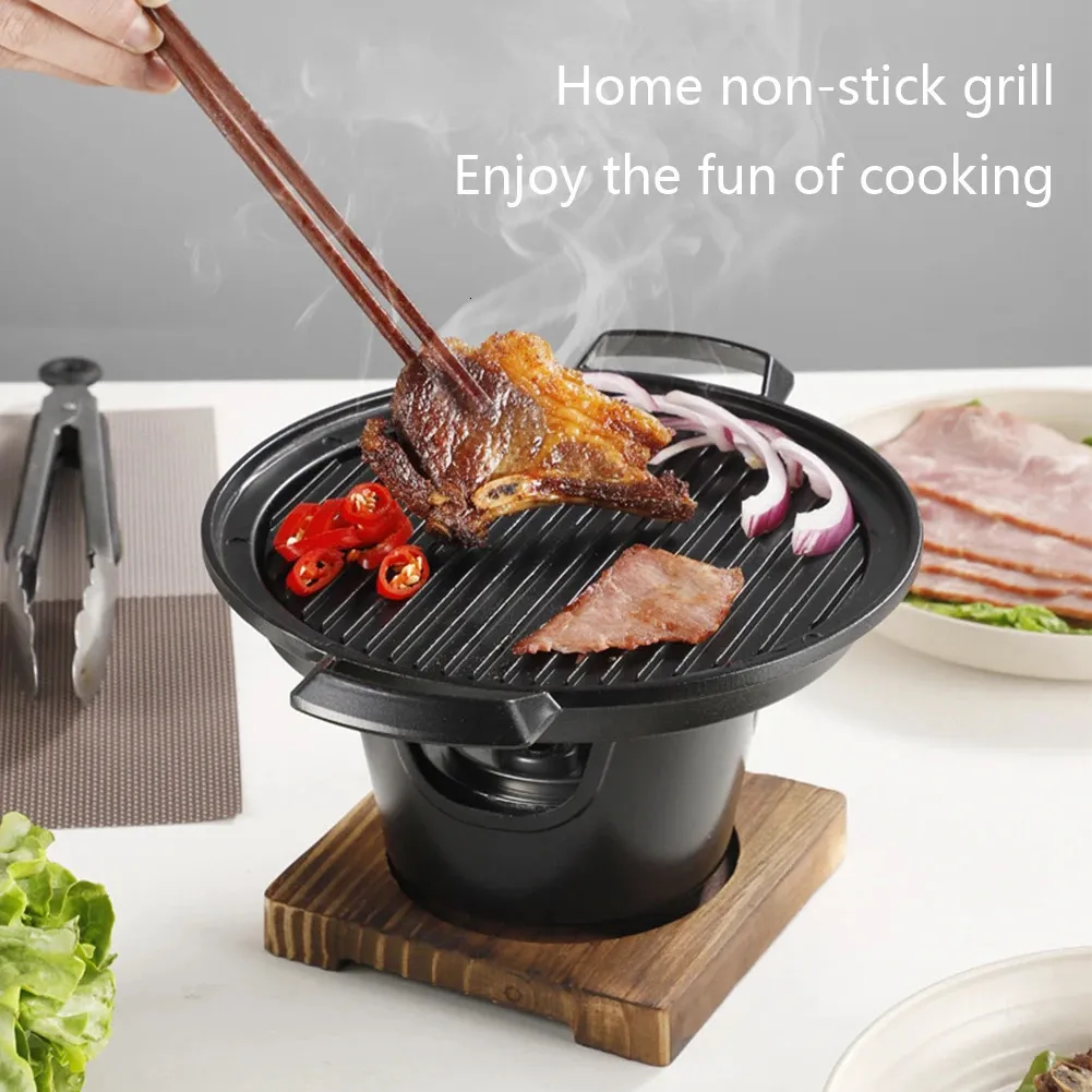 Mini Barbecue Oven Grill Home في الهواء الطلق التخييم الكحول موقد BBQ اليابانية شخص واحد يطبخ حديقة تحميص أداة اللحوم 240422