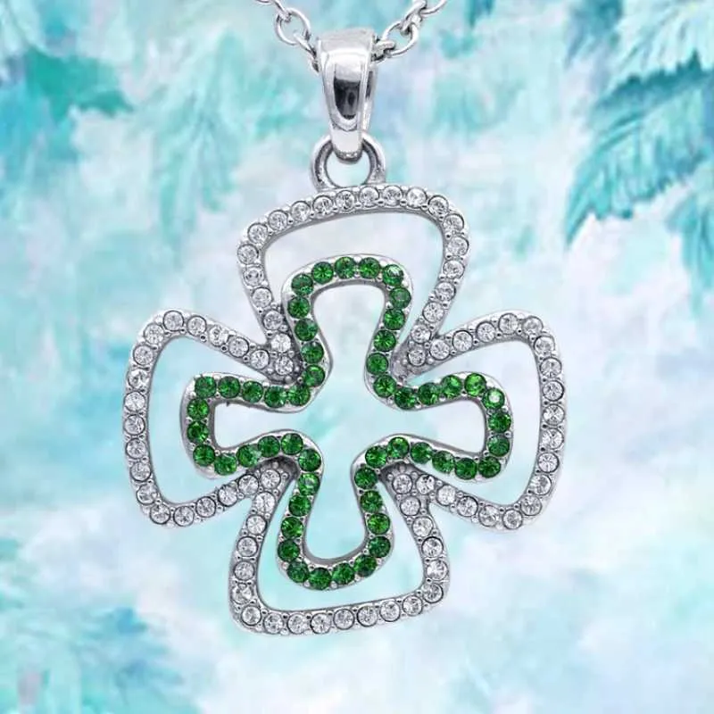 Collane con ciondolo Moda reddito dominante collana a due foglie bianco verde gioielli ragazza quadrifoglio regalo_voghion.com