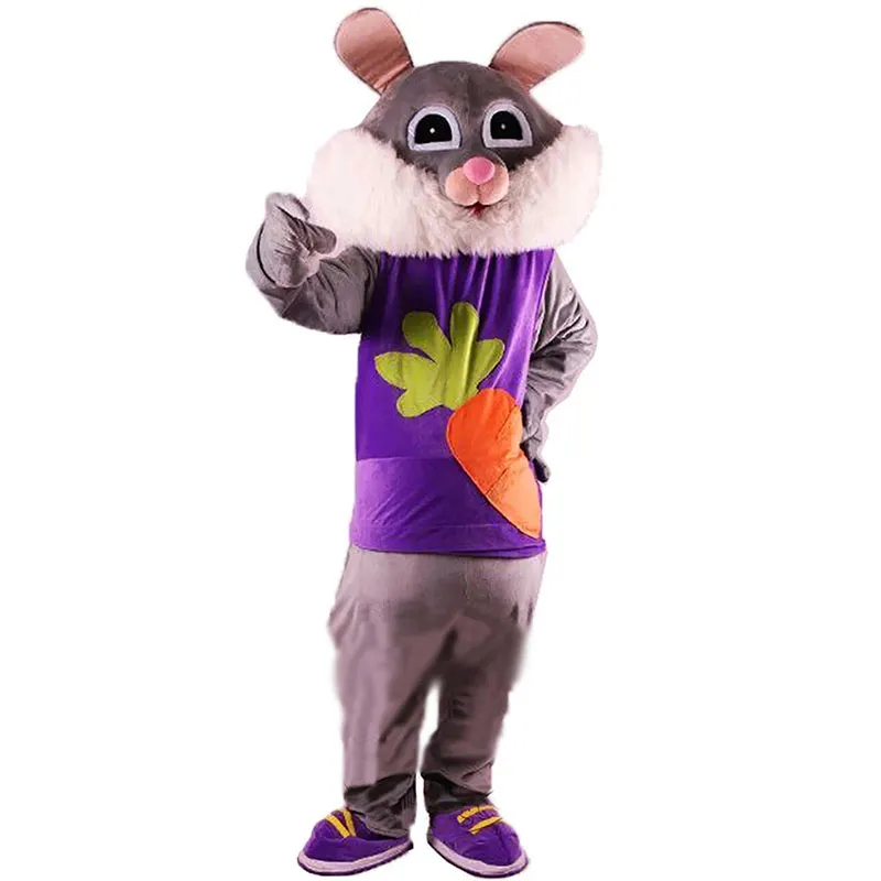 2024 dimensioni per adulti Mascotte di Pasqua Bunny Costume Carattere Cartoon Outfit Abiti pelosi abiti da festa di compleanno di Halloween