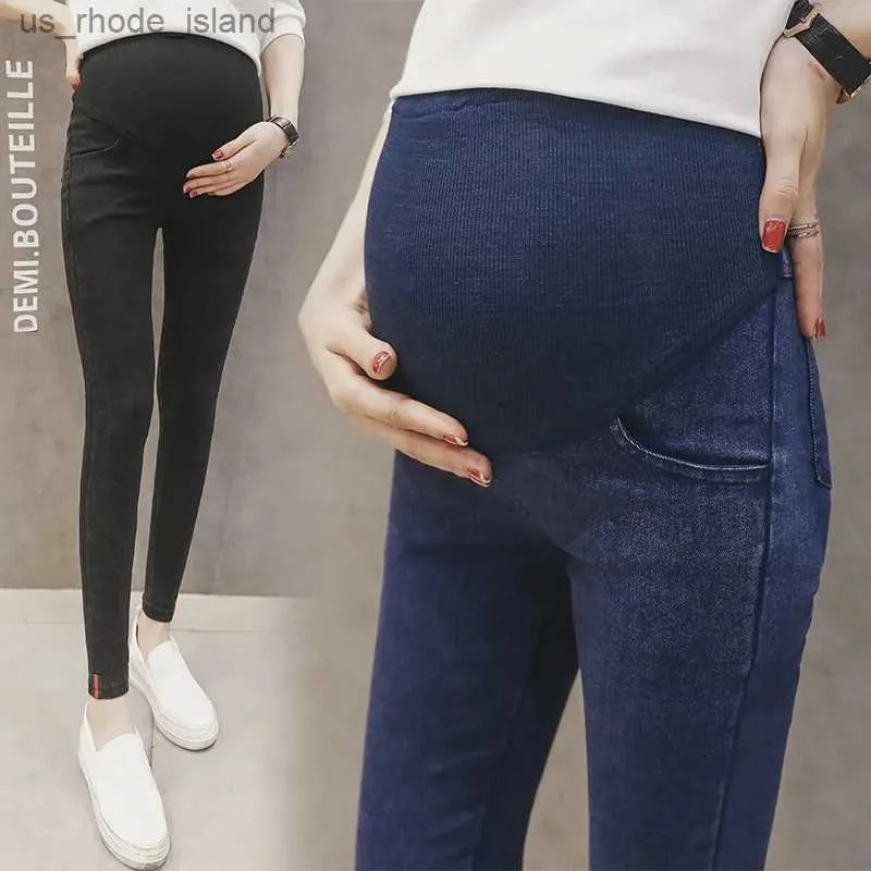 Maternity Bottoms flacos de jeans de maternidad para embarazo Mujeres embarazadas Pantalones de mezclilla estiramientos Leggings Mom pantalones de ropa 2022 Spring Newl2404