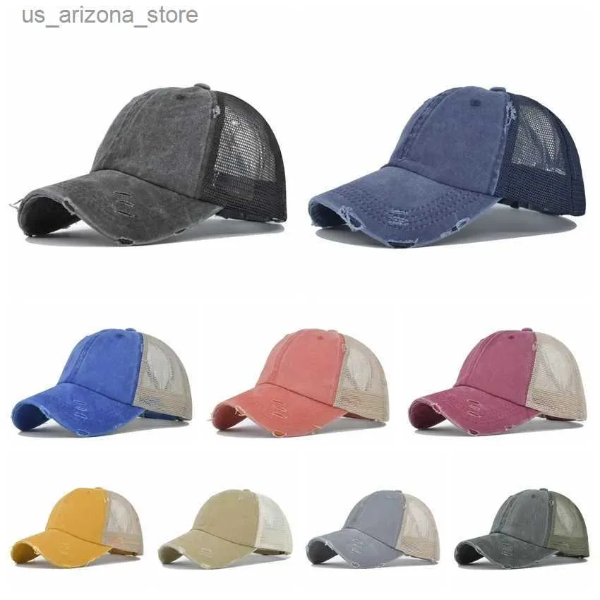 Capsini a sfera 11 colori di denim cappello da baseball estremo cappello da baseball hip hop hop hop con cappello per camion imbottito sport da donna e maglia per il tempo libero cappello traspirato Q240425