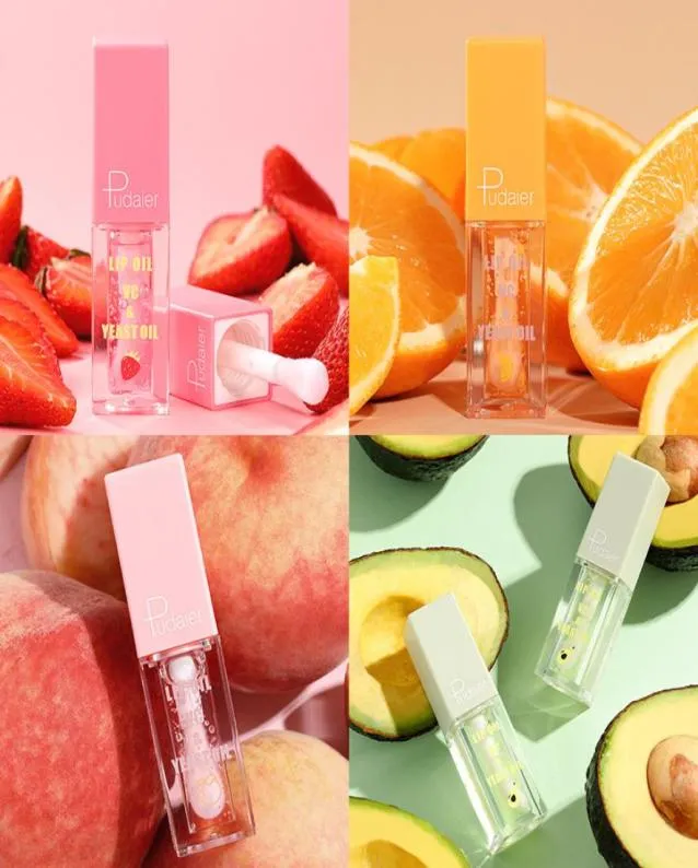 Pudaier Strawberry Peach Moisturizing Plumping Lip Gloss Nutritious Transparent Liquid Lipstick Oil Clear Lipgloss1991180