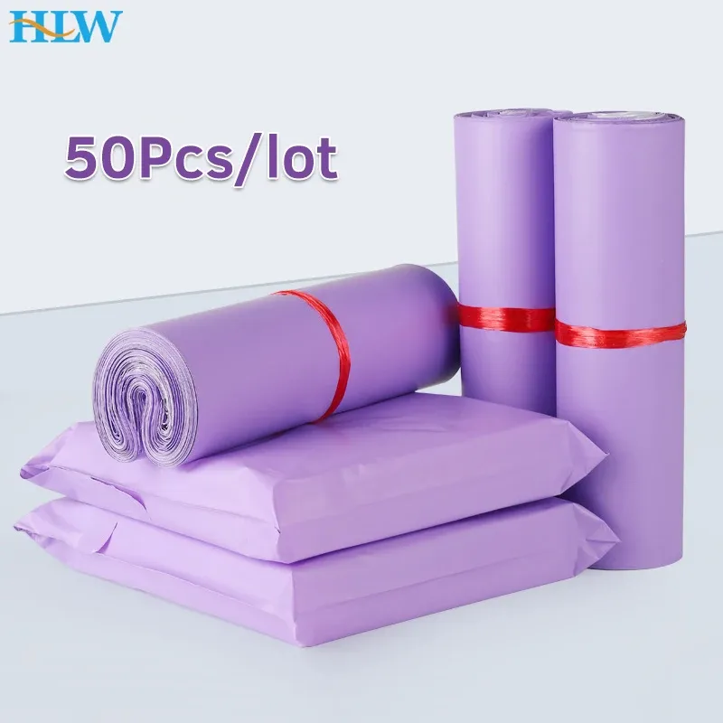 Bags 50Pcs NEW Purple Courier Mailer Bags Poly Package Selfseal Mailing Express Bag Envelope Packaging Bags For Shipping Bags